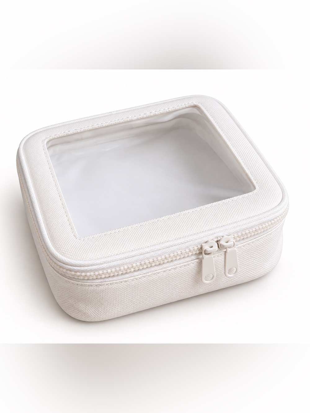 Lululemon White Travel Cube Cosmetic Case Organizer Clear Top NWOT